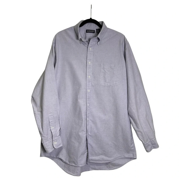 Lands’ End Tall 17-36 Blue Long Sleeve Button Down 100% Cotton Shirt - Picture 1 of 5